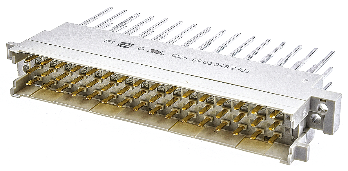 HARTING 09 06 48 Way 5.08mm Pitch, Type F Class C1, 3 Row, Straight DIN 41612 Connector, Plug