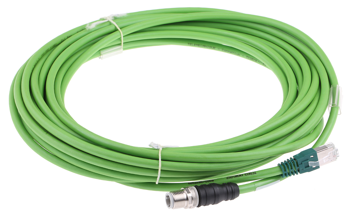 Schneider Electric, 10m M12 to Male RJ45 Male Shielded, Terminated PVC Sheath