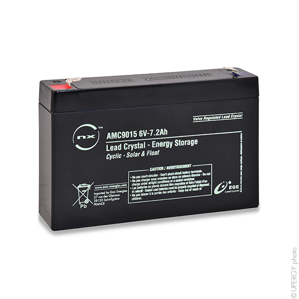 ENIX Energies 6V Standard Sealed Lead Acid Battery, 7.2Ah