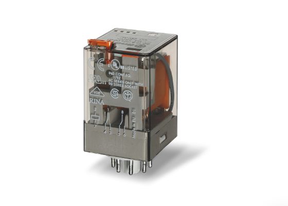 Finder Plug-In Mount Relay, 24V dc Coil, 10A Switching Current, DPDT