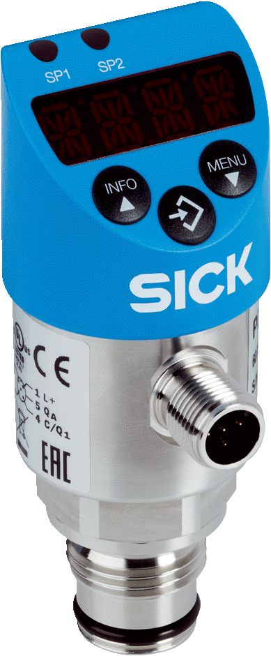 SICK PBS2 Series Pressure Switch, 0bar Min, 4bar Max, PNP/NPN Output, Gauge Reading