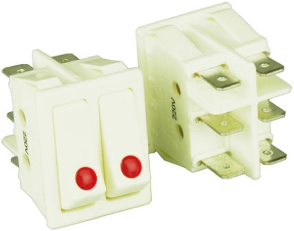 ZF DPST, On-Off Rocker Switch Panel Mount