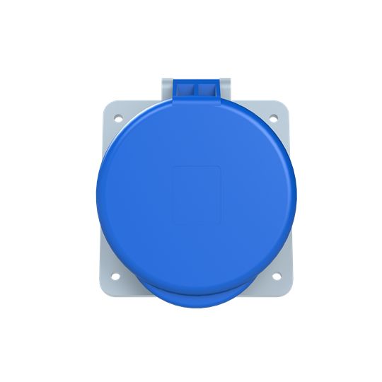 Amphenol Industrial, 2CMA1 IP44 Blue Panel Mount 2P+E Angled Industrial Power Socket, Rated At 63A, 250 V