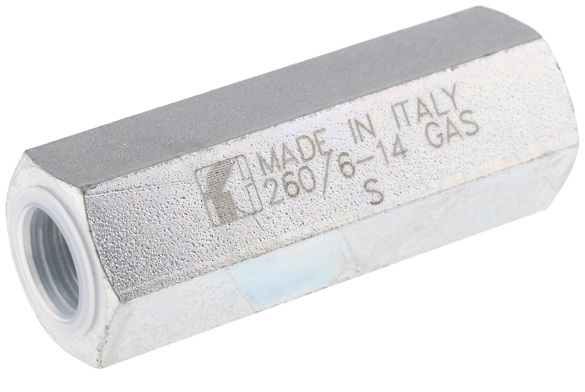 RS PRO Steel Single Inline Mounting, Hydraulic Check Valve, G 1/4, 15L/min