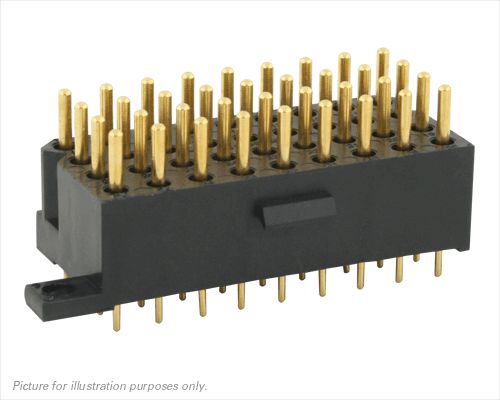 Souriau Sunbank by Eaton SMS Series Straight PCB Mount PCB Socket, 36-Contact, 4-Row, 5.08mm Pitch, Solder Termination