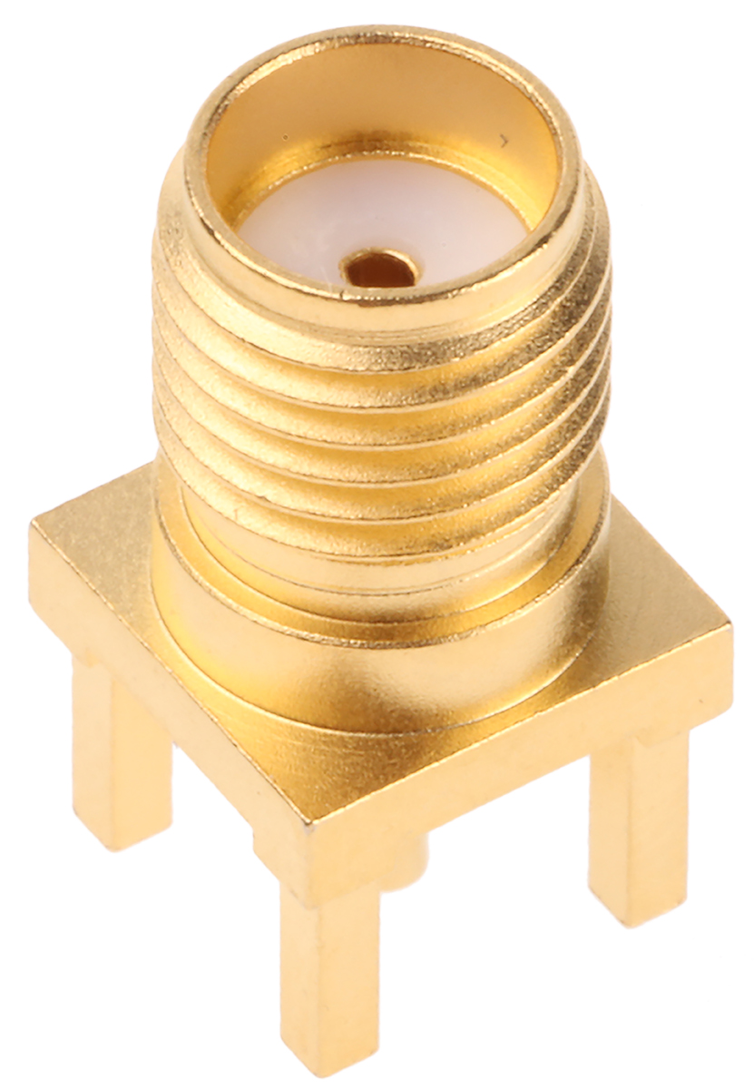 Telegartner, Jack PCB Mount SMA Connector, 50Ω, Solder Termination, Straight Body