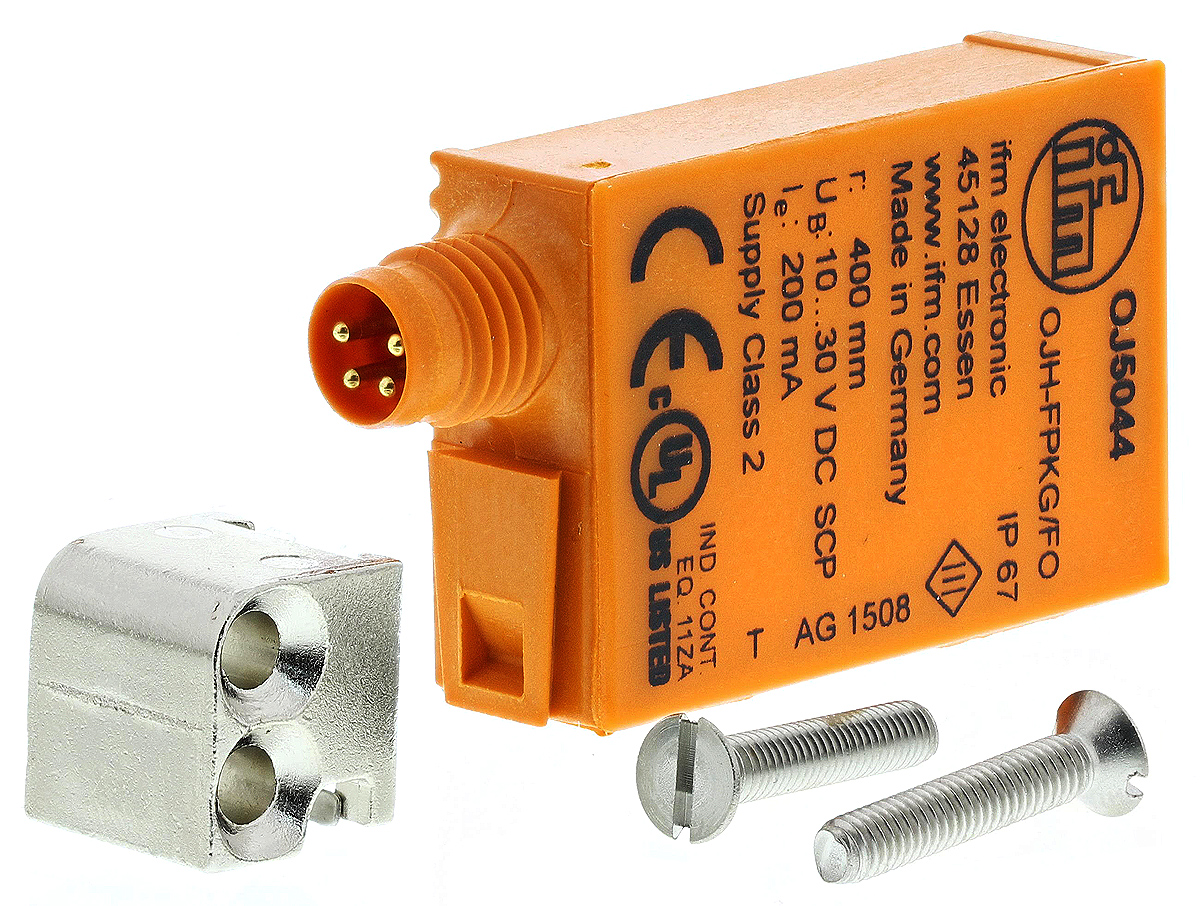 ifm electronic Diffuse Photoelectric Sensor, Block Sensor, 15 mm → 400 mm Detection Range