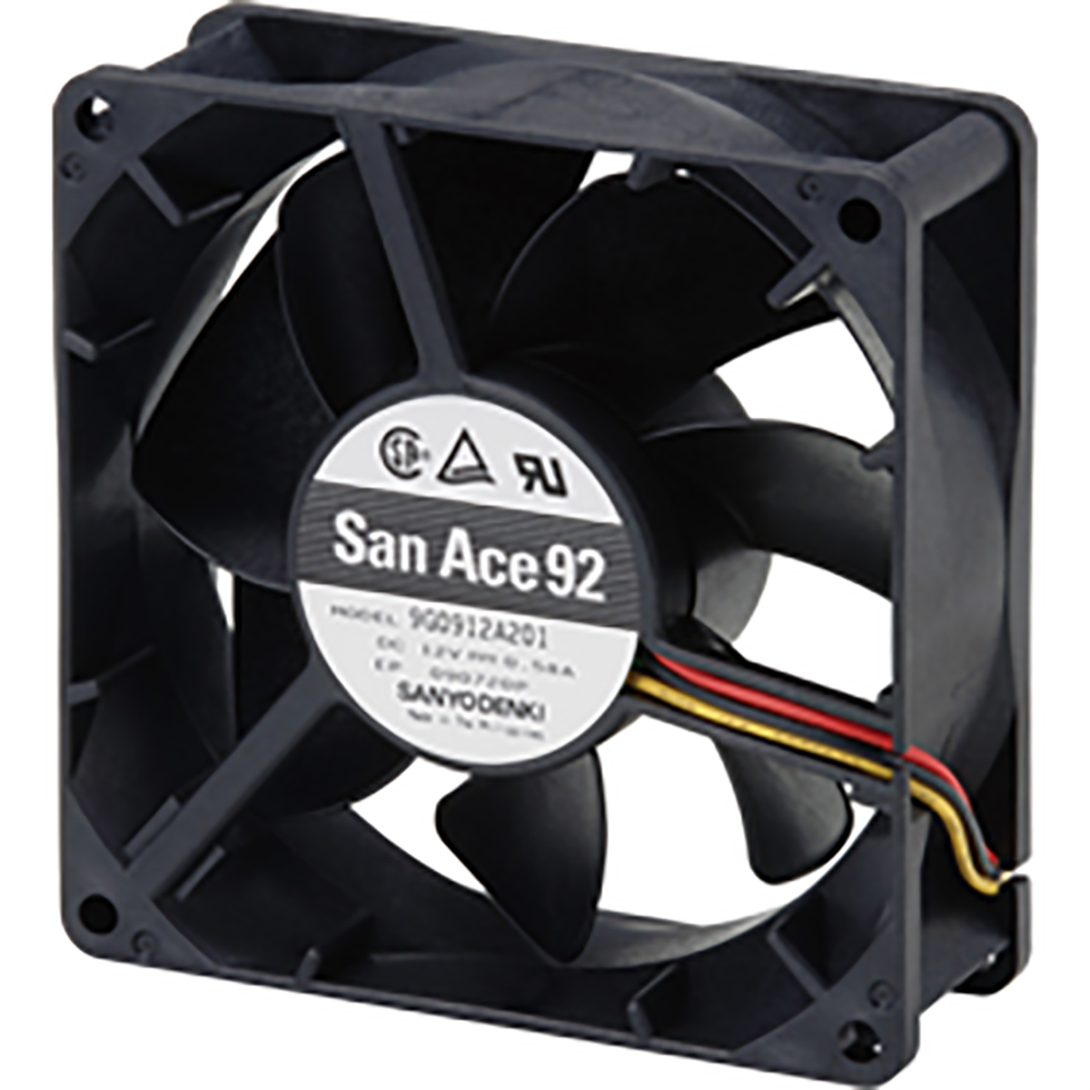 Sanyo Denki 9G Series Axial Fan, 24 V dc, DC Operation, 120.1m³/h, 4.56W, 190mA Max, 92 x 92 x 32mm