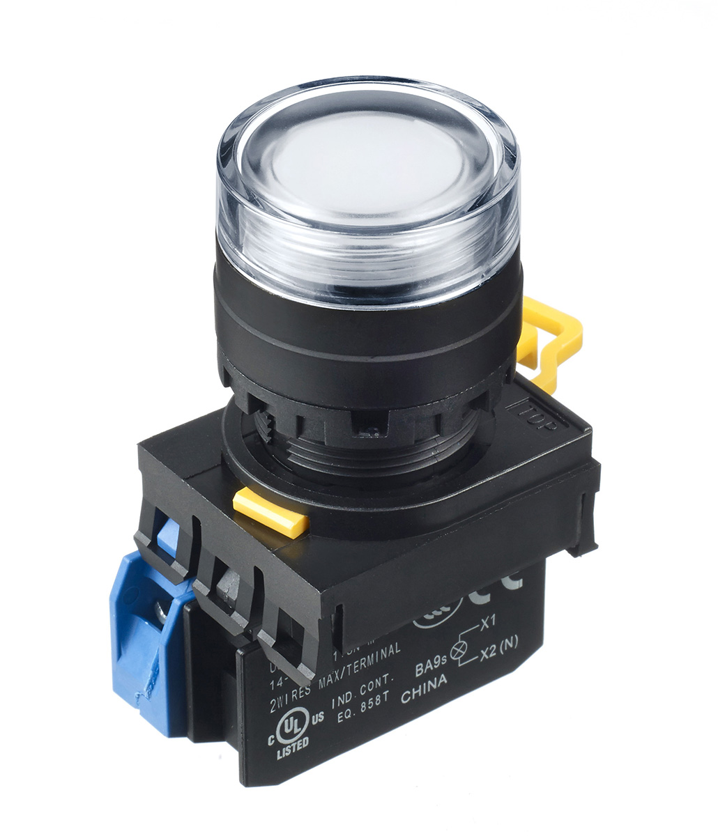 Idec YW Series Illuminated Push Button Complete Unit, Panel Mount, 22mm Cutout, SPST, IP65