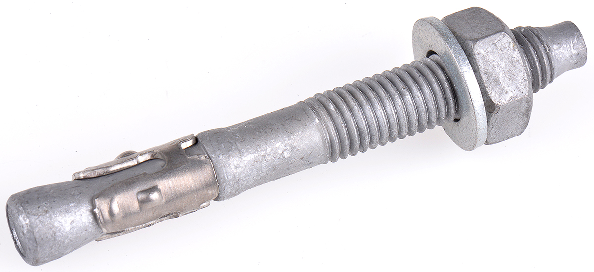 RS PRO Carbon Steel Anchor Bolt M12 x 85mm, 12mm Fixing Hole