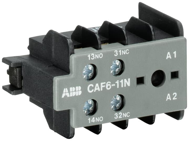 ABB Auxiliary Contact, 2 Contact, 1NC + 1NO, Front Mount CAF6-11M