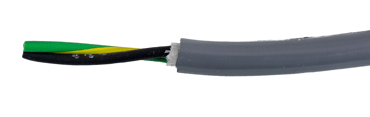 Alpha Wire Ecogen Ecoflex PUR Control Cable, 2 Cores, 0.33 mm² 22 AWG, Unscreened, 30 m, Grey Modified Polyphenylene