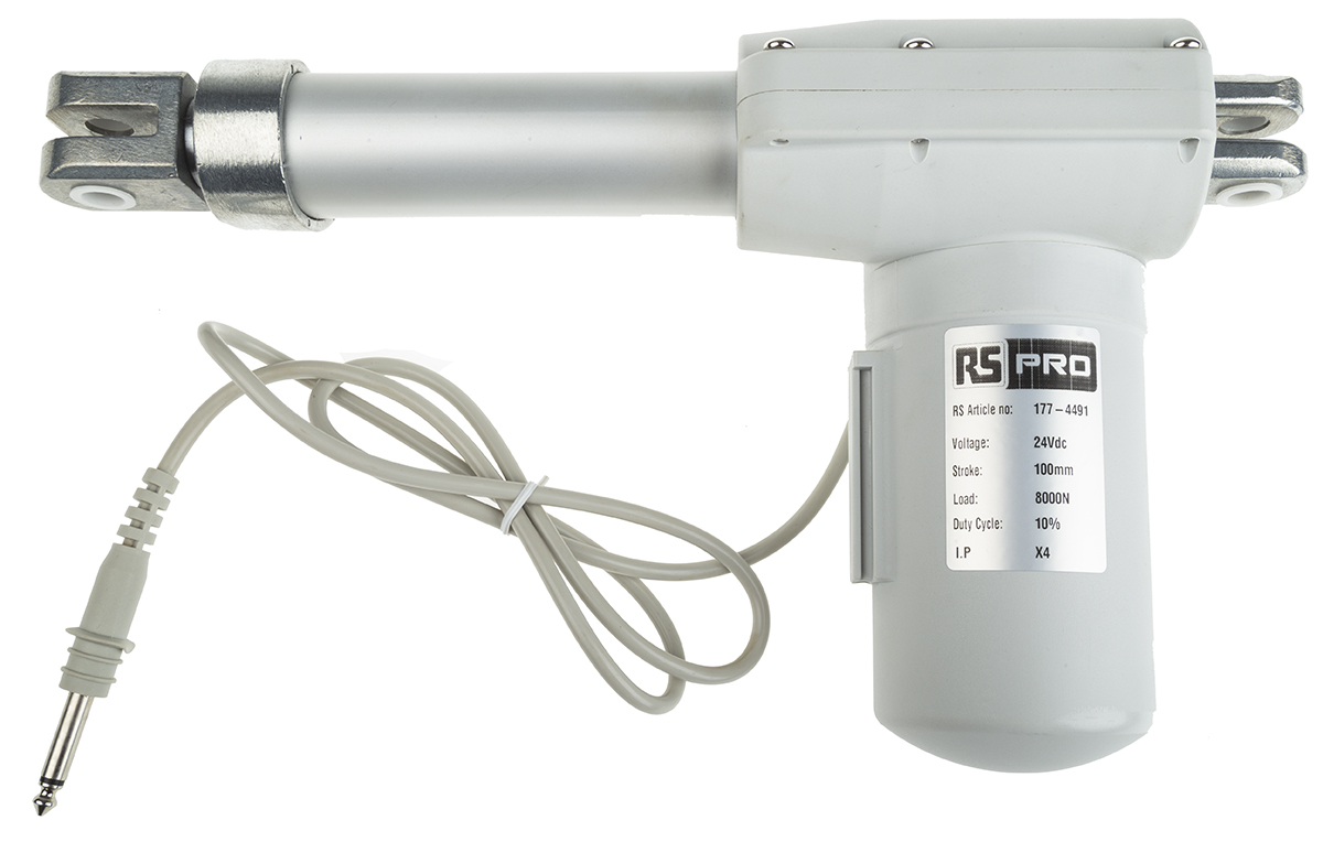 RS PRO Micro Linear Actuator, 100mm, 24V dc, 6000N, 8.1mm/s