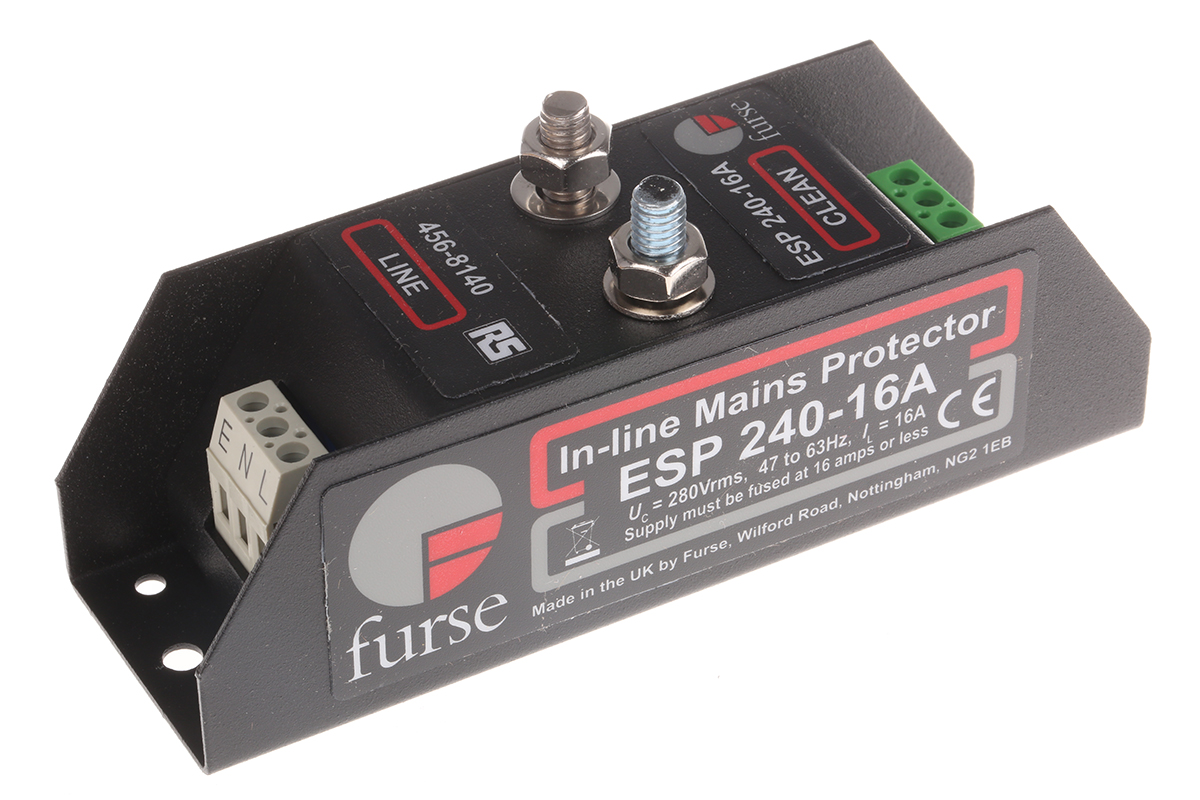 WJ Furse, ESP 240 Surge Suppressor Unit 280 V Maximum Voltage Rating 10kA Maximum Surge Current Low Current Mains