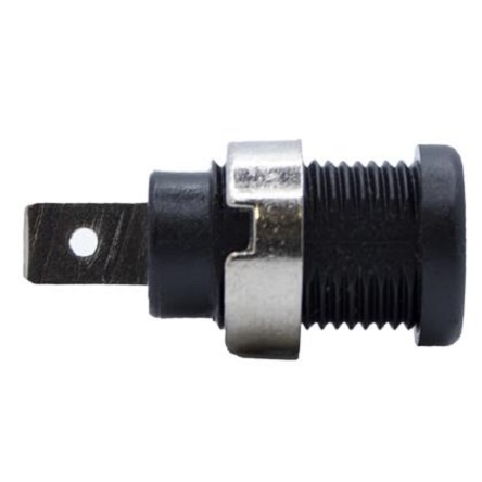 Mueller Electric Black Plug Banana Connectors, 4 mm Connector, Solder Lug Termination, 35A, 1kV, Nickel Plating