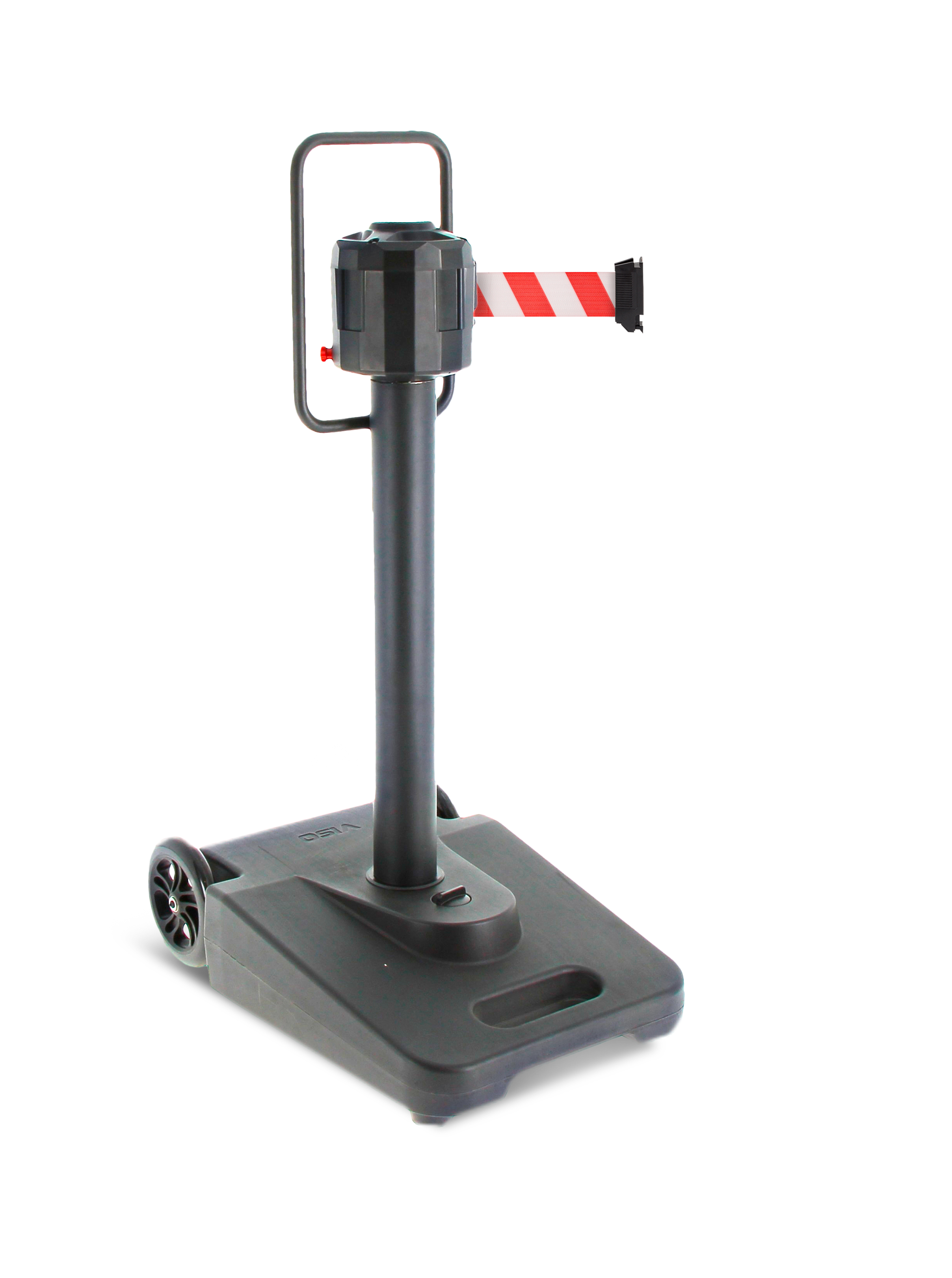 Viso Black Polypropylene, Steel Retractable Barrier, 20m, Red/White Tape