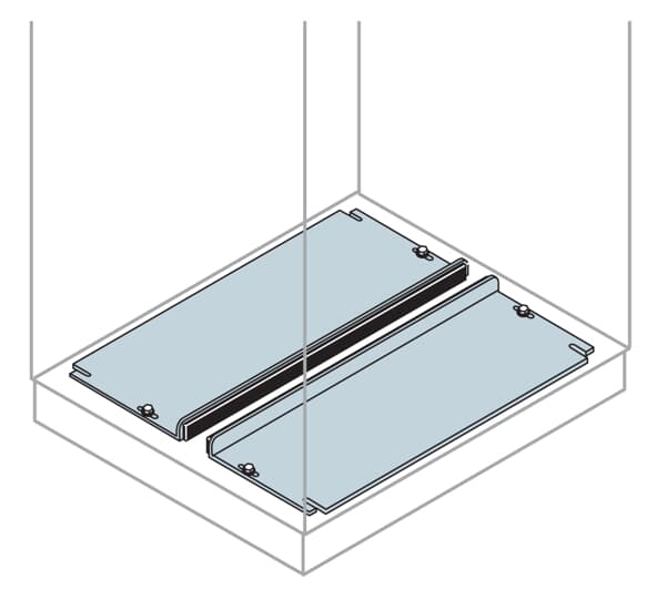 ABB IS2 Series Galvanised Steel Sliding Gland Plate, 600mm W, 500mm L for Use with AM2 Cabinets, IS2 Enclosures