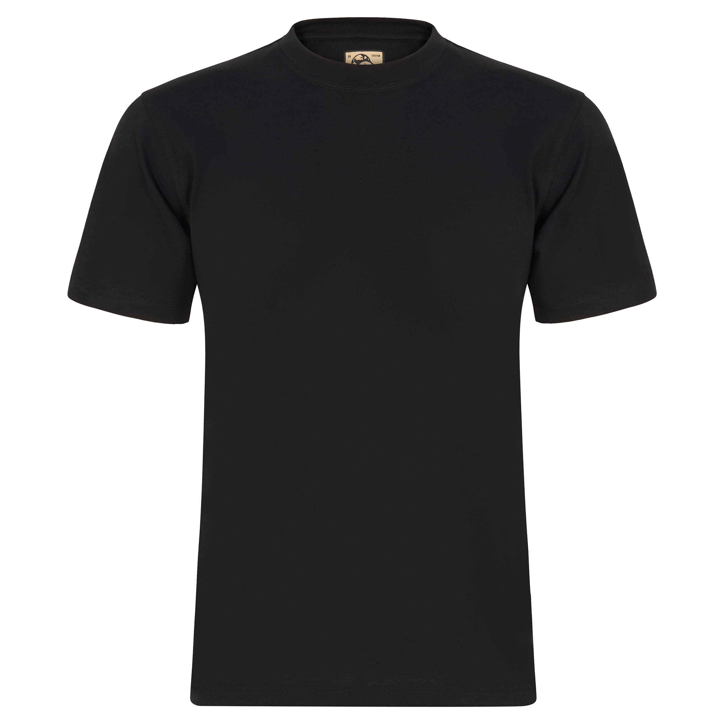 Orn Black Cotton, Recycled Polyester Short Sleeve T-Shirt, UK- S, EUR- S