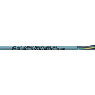 Lapp Flexible Multicore 0.5 mm² 2 Core Power Cable, Grey Halogen Free Compound, 100m