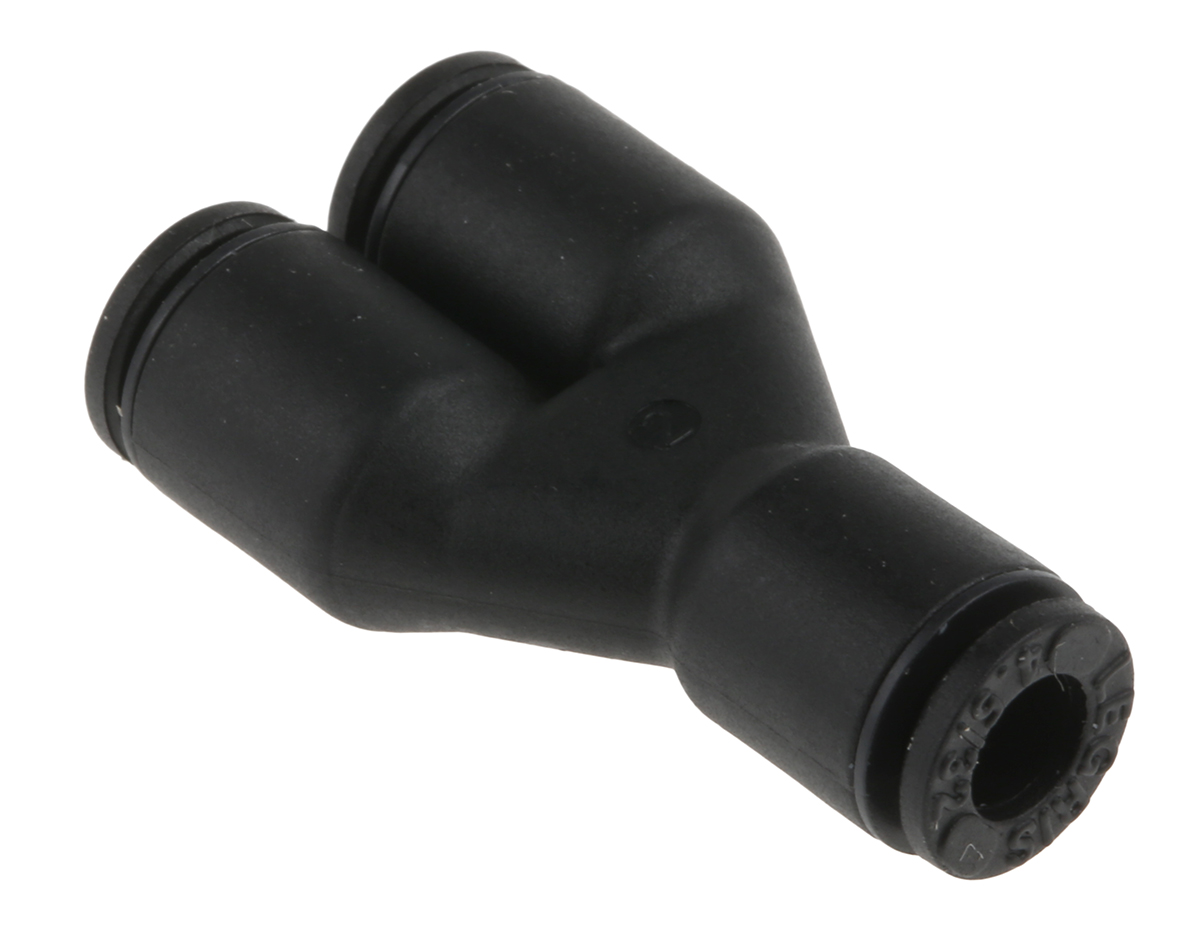 Legris LF3000 Series Y Tube-to-Tube Adaptor, Push In 4 mm to Push In 4 mm, Tube-to-Tube Connection Style
