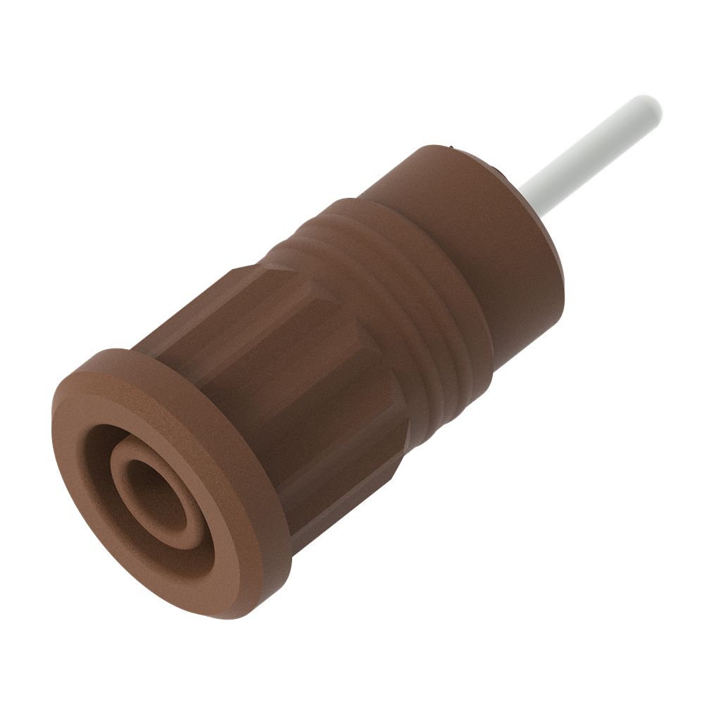 Electro PJP Brown Female Banana Socket, 4 mm Connector, Press Fit Termination, 36A, 1kV, Nickel Plating