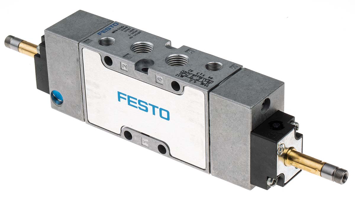Festo 5/3 Pneumatic Solenoid Valve - Electrical G 1/4 MFH Series, 19787