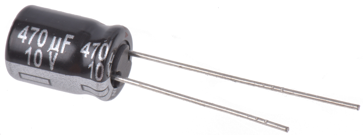 Panasonic 470μF Aluminium Electrolytic Capacitor 10V dc, Radial, Through Hole - ECA1AHG471