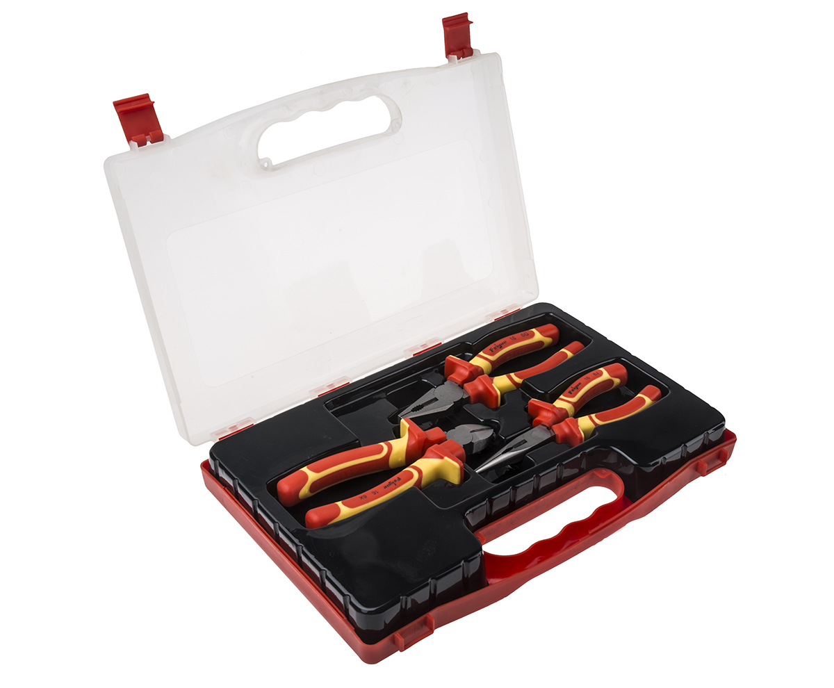 RS PRO 3-Piece Plier Set, VDE/1000V, 250 mm Overall