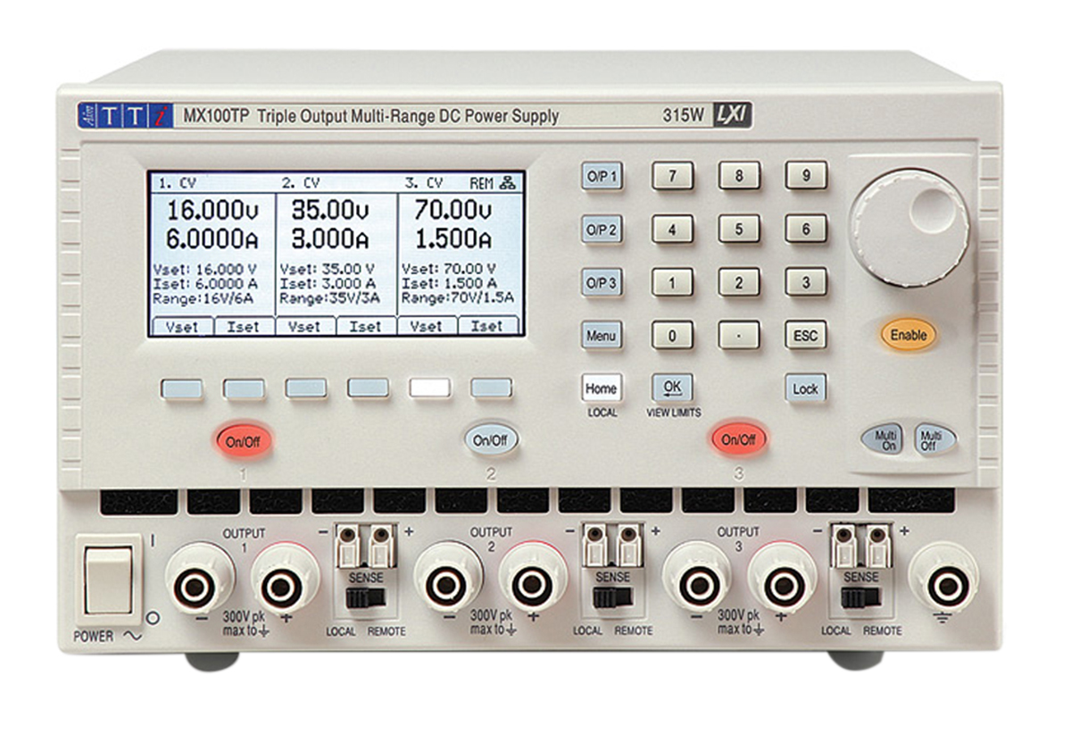 Aim-TTi MX Series Digital Bench Power Supply, 0 → 16V, 0 → 3A, 3-Output, 315W - UKAS Calibrated