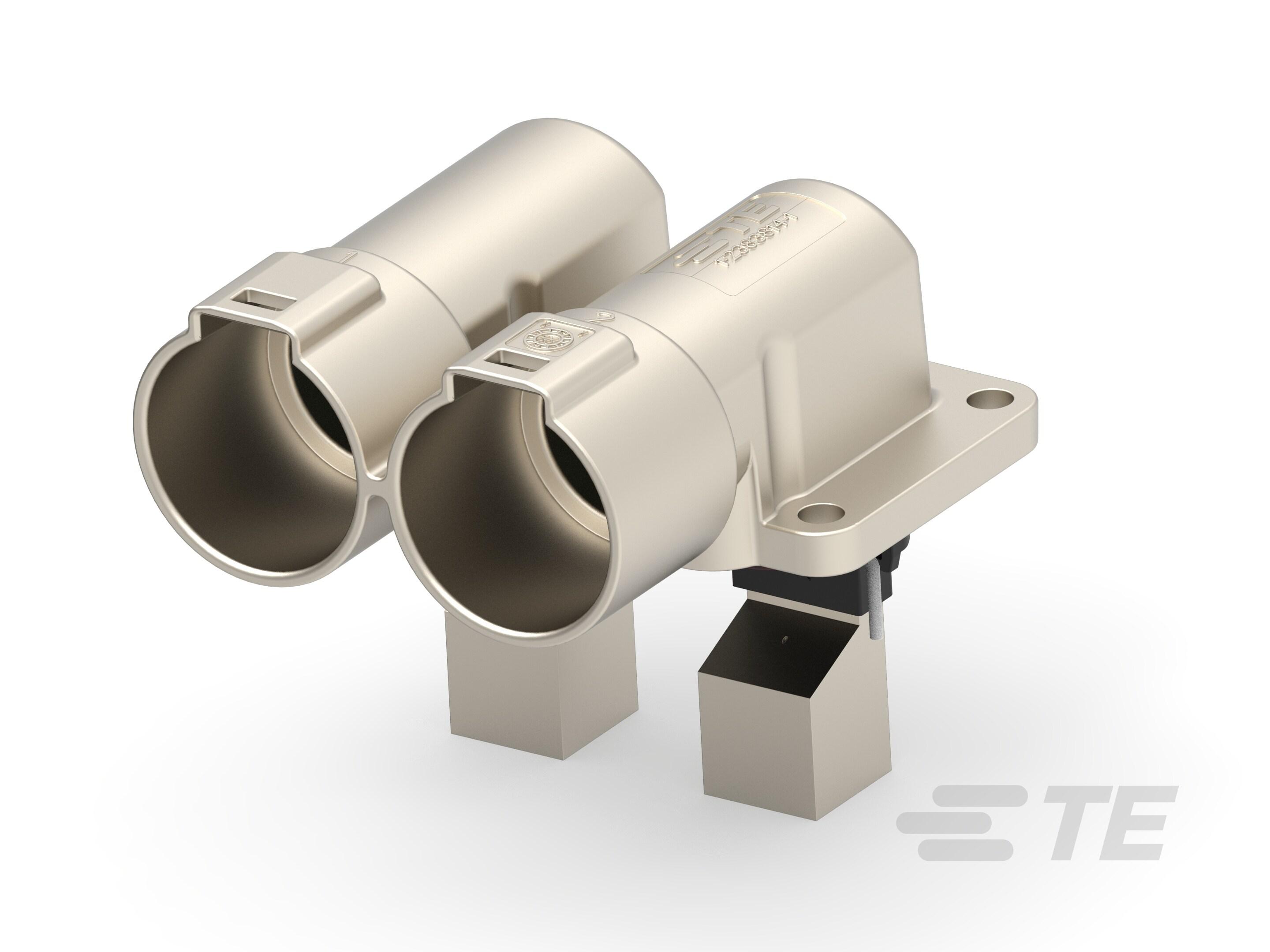 TE Connectivity PowerTube 1000 Series Right Angle Panel PCB Connector, 2 Contact(s), 36 mm Pitch, 1 Row, Shrouded