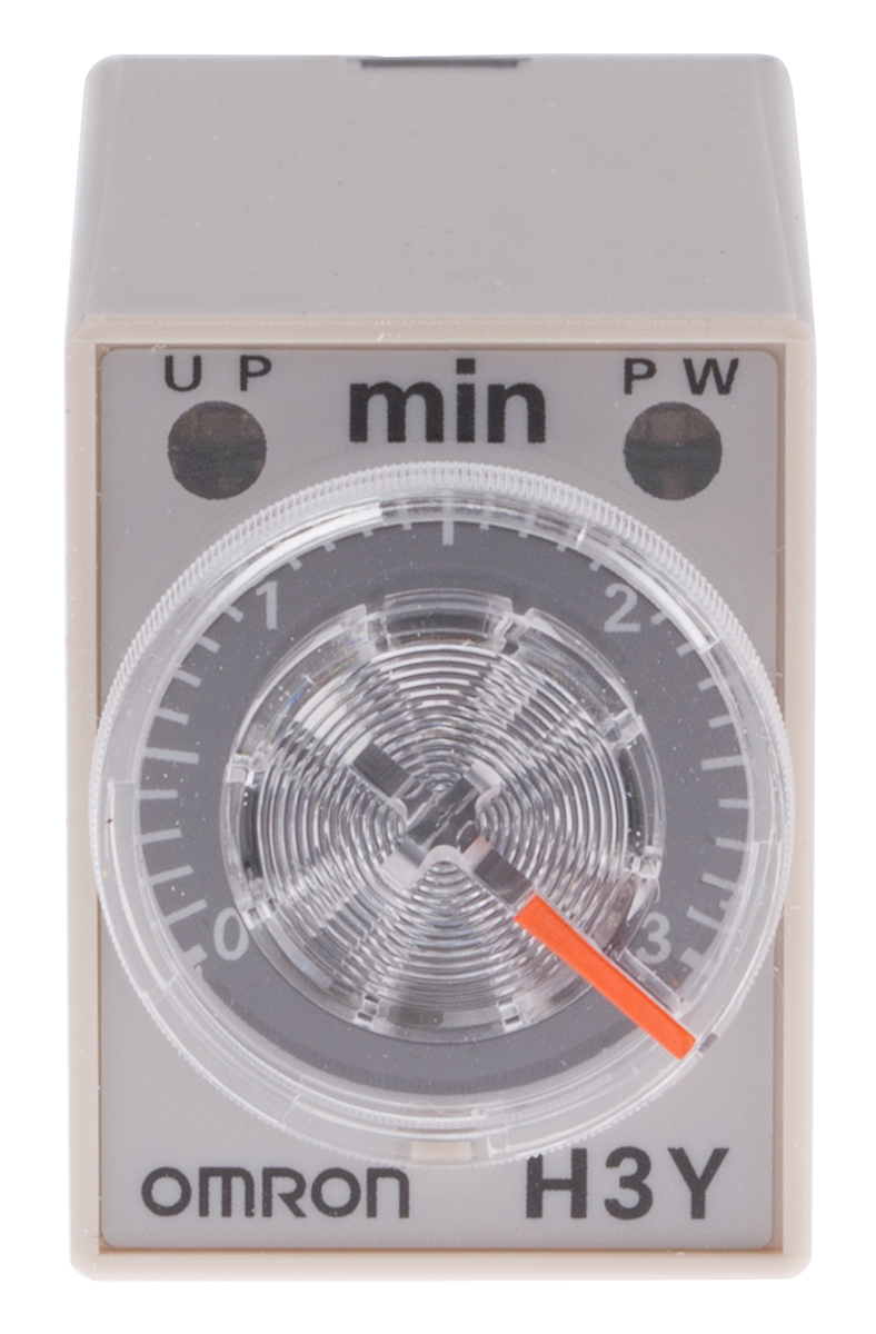 Omron H3Y-4 Series DIN Rail, Surface Mount Timer Relay, 200 → 230V ac, 4-Contact, 0.1 → 3min, 1-Function,