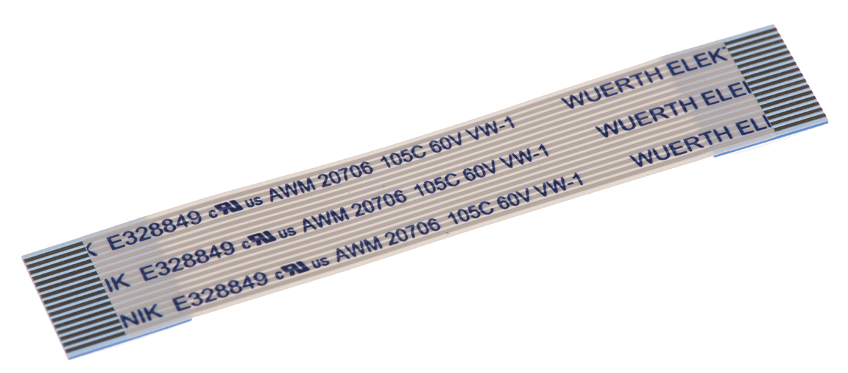 Wurth Elektronik 6876 Series FFC Ribbon Cable, 16-Way, 0.5mm Pitch, 50mm Length