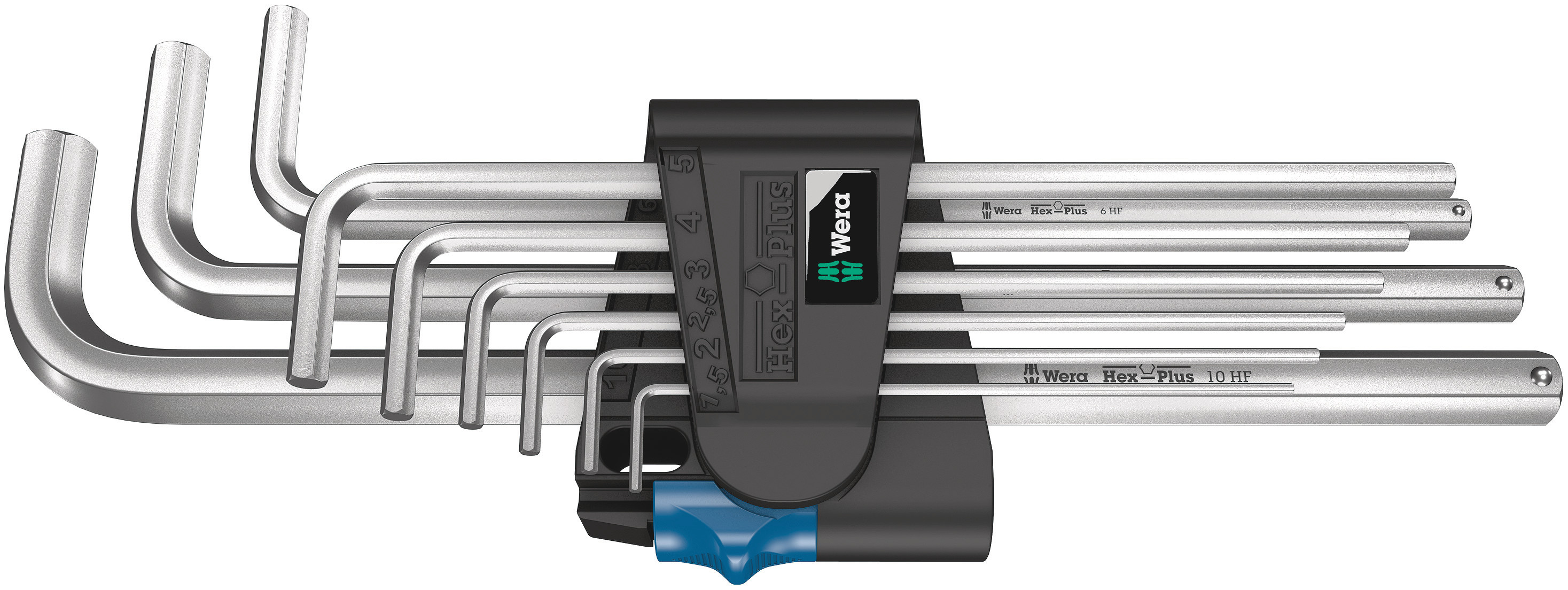 Wera 9 piece L Shape Metric Hex Key Set, 1 x 1.5x90 mm, 1 x 2.0x100 mm, 1 x 2.5x112 mm, 1 x 3.0x126 mm, 1 x 4.0x140 mm,