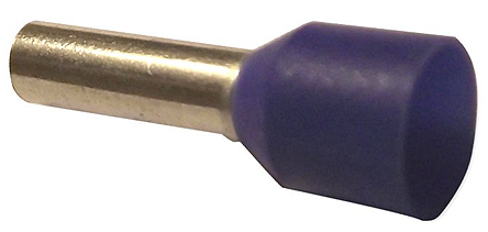 JST, GWE Insulated Crimp Bootlace Ferrule, 8mm Pin Length, 2.2mm Pin Diameter, 2.5mm² Wire Size, Blue
