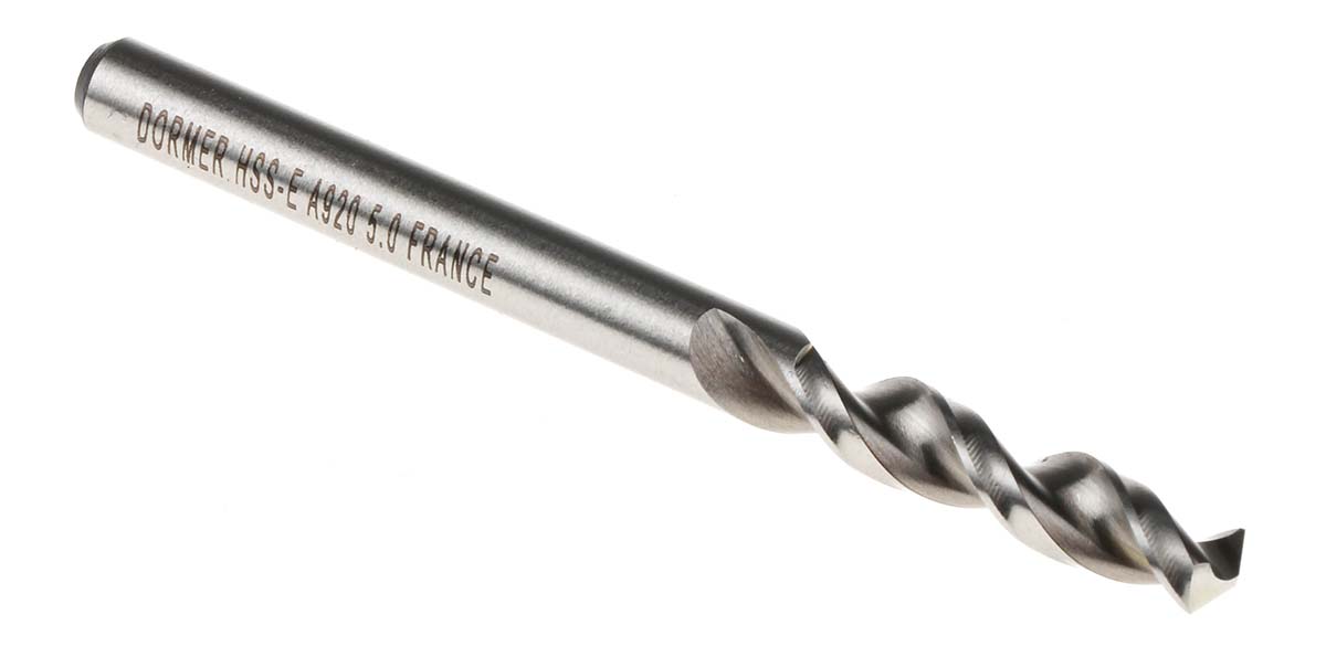 Dormer A920 Series HSCo Twist Drill Bit for Steel, 5mm Diameter, 62 mm Overall