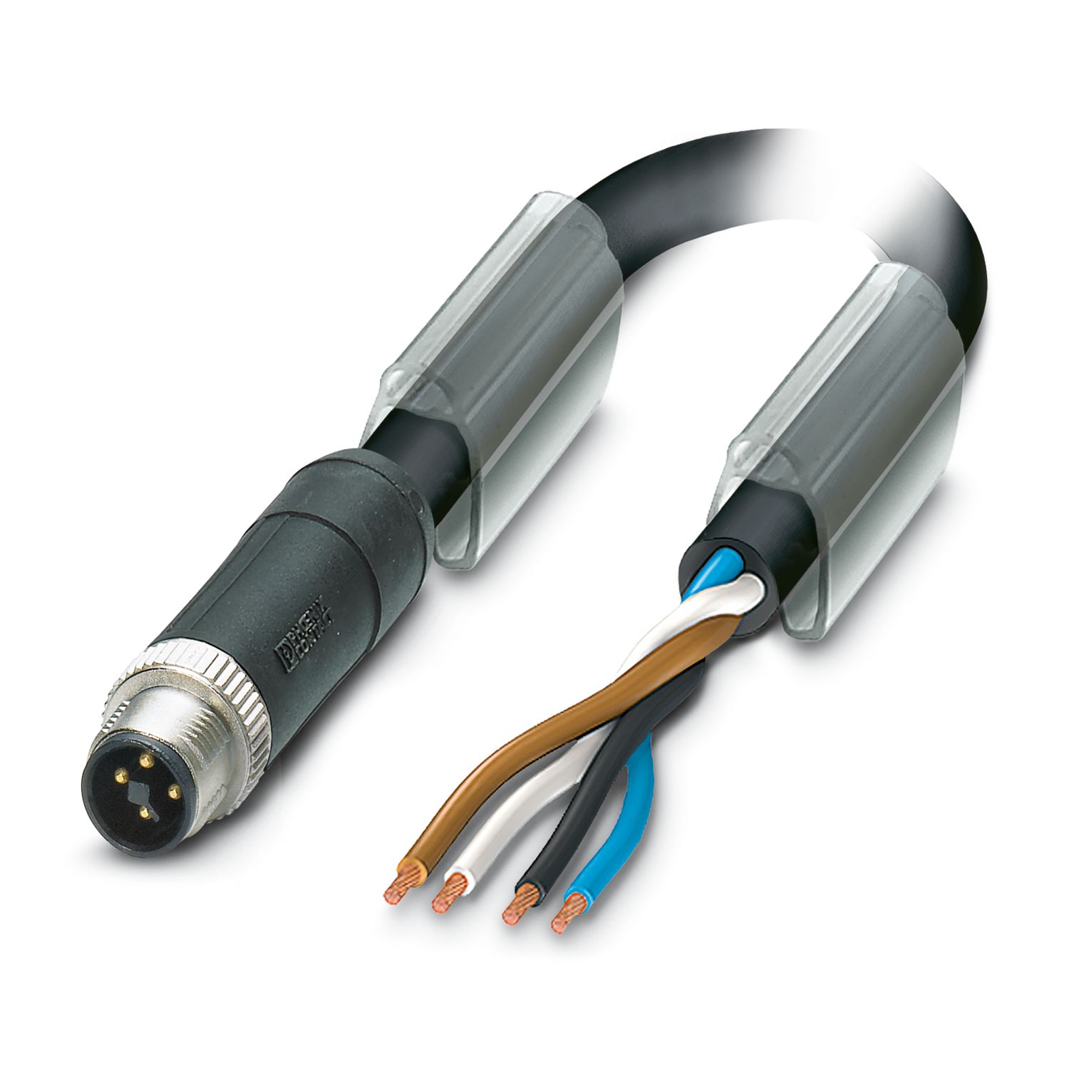 Phoenix Contact Male 4 way M12 to 4 way Free End Sensor Actuator Cable, 5 m