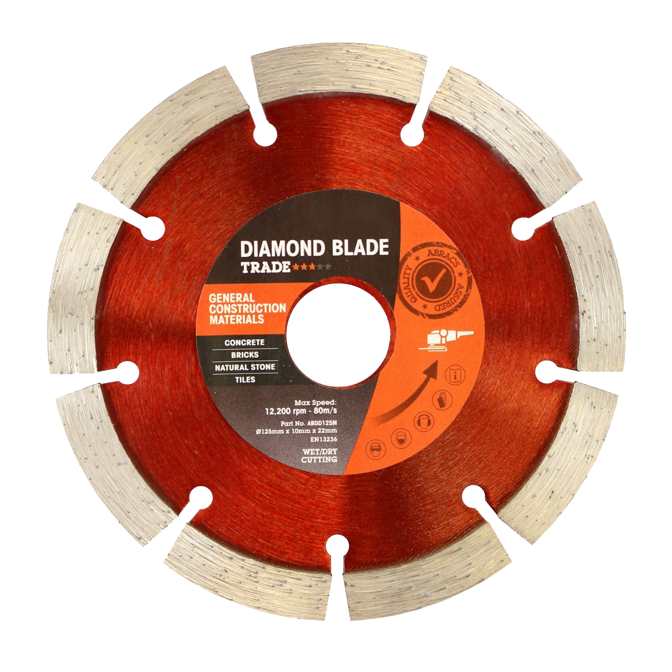 RS PRO Diamond Cutting Blade, 125mm x 10mm Thick, 1 in pack