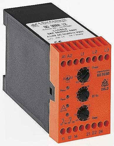 Dold Phase, Voltage Monitoring Relay, 3 Phase, DPDT, DIN Rail