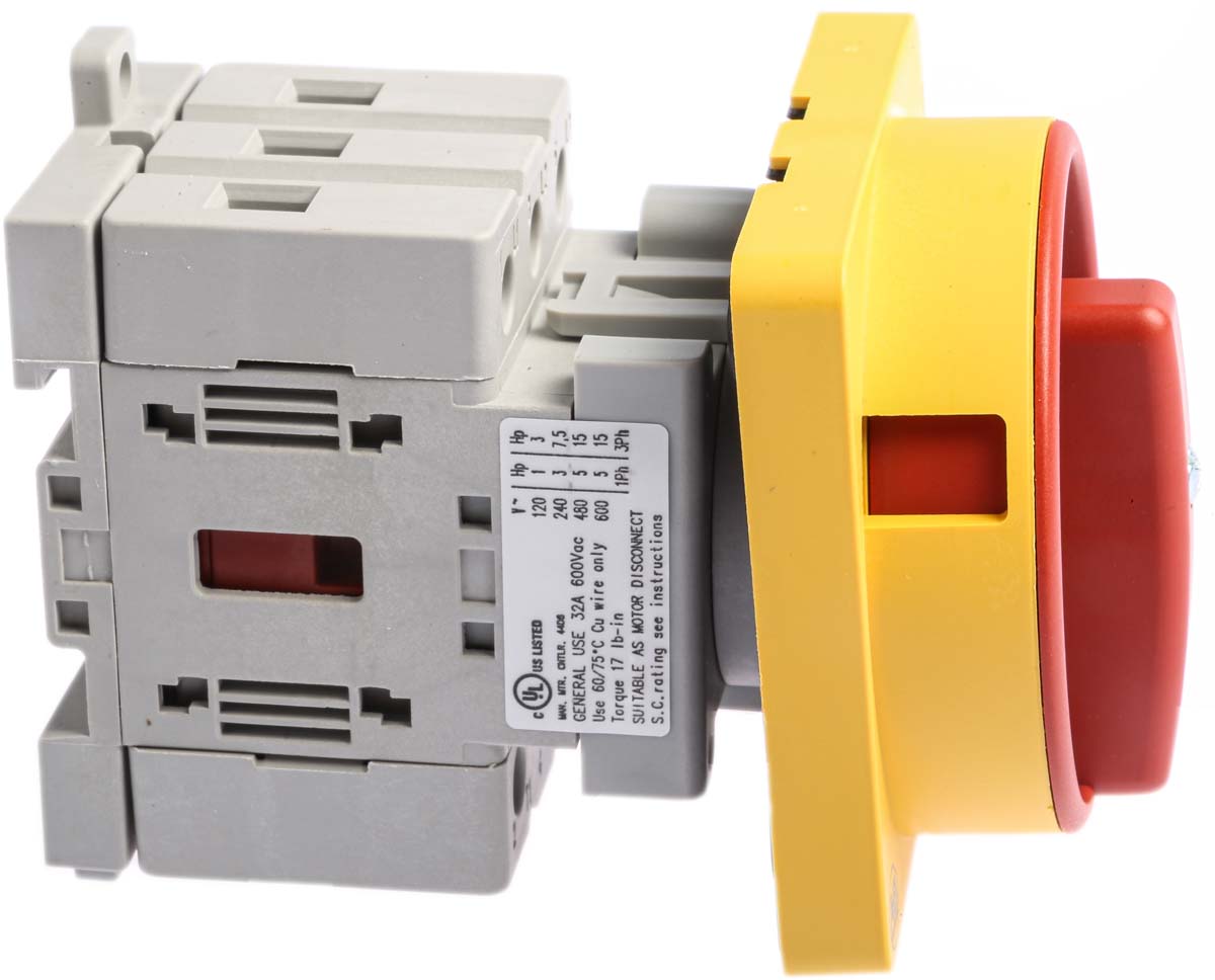 Allen Bradley 3P Pole DIN Rail Isolator Switch - 32A Maximum Current, 15kW Power Rating, IP66