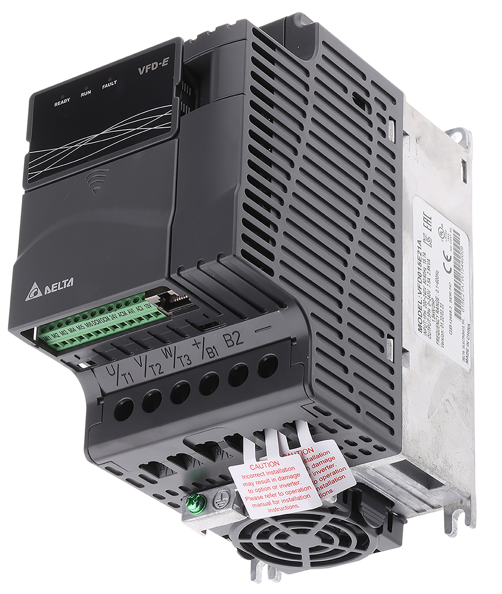 Delta Electronics Inverter Drive, 1.5 kW, 1 Phase, 230 V ac, 9 A, 15.7 A, VFD-E Series