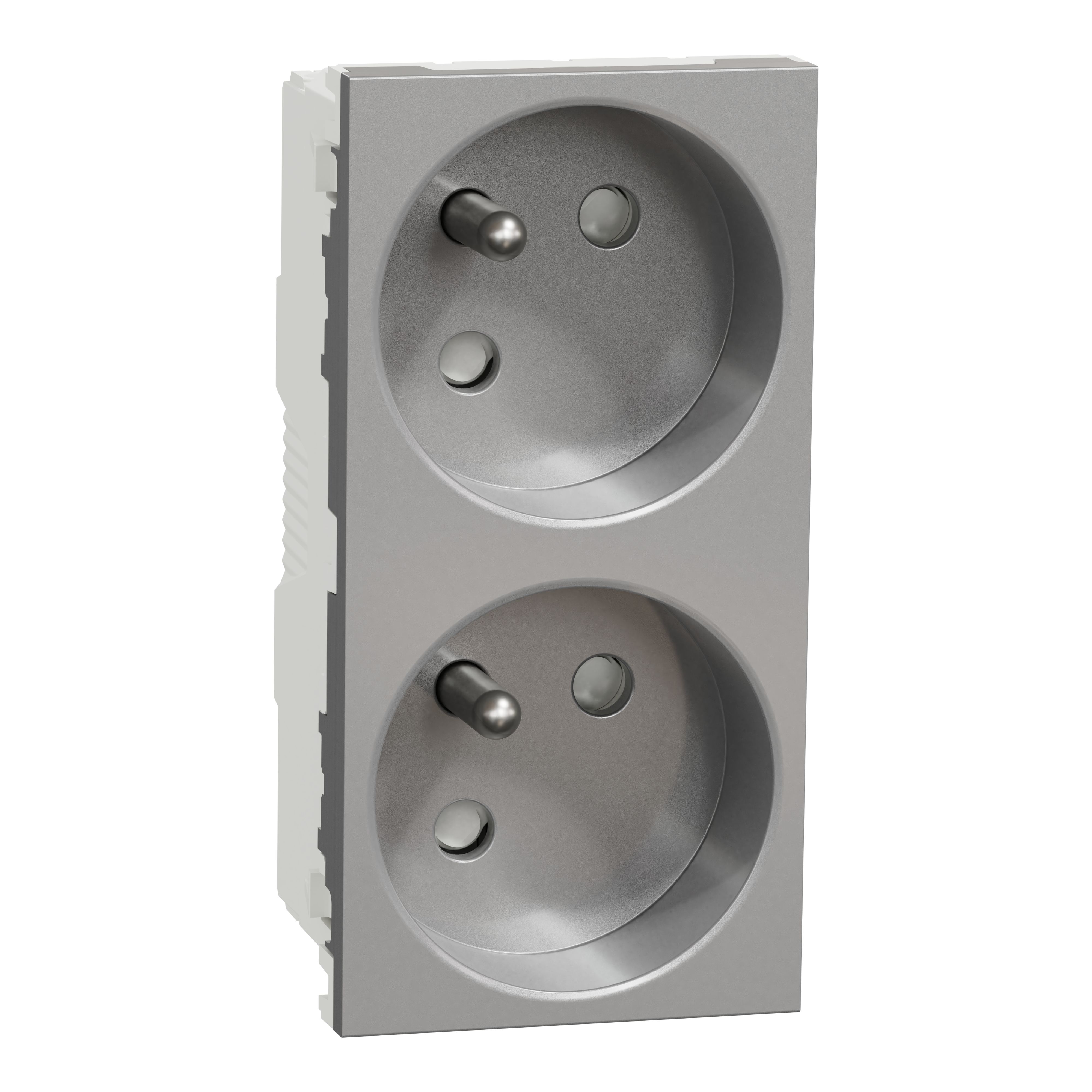 Schneider Electric Grey, 2 Gang, New Unica