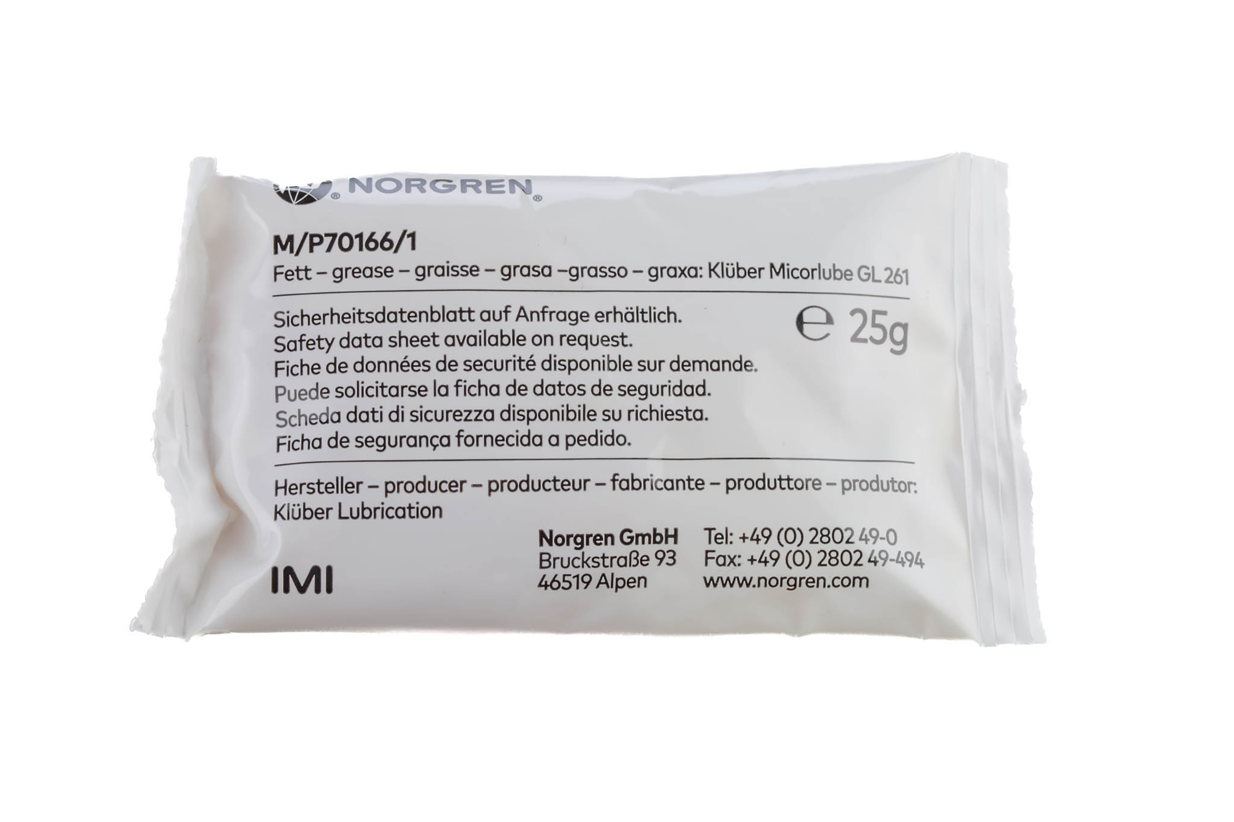 Norgren Service Kit, Kit Contents Grease and Polyurethane Piston Seals, O-Rings