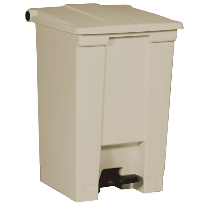 Rubbermaid Commercial Products Legacy 12gal Beige Pedal Plastic Waste Bin