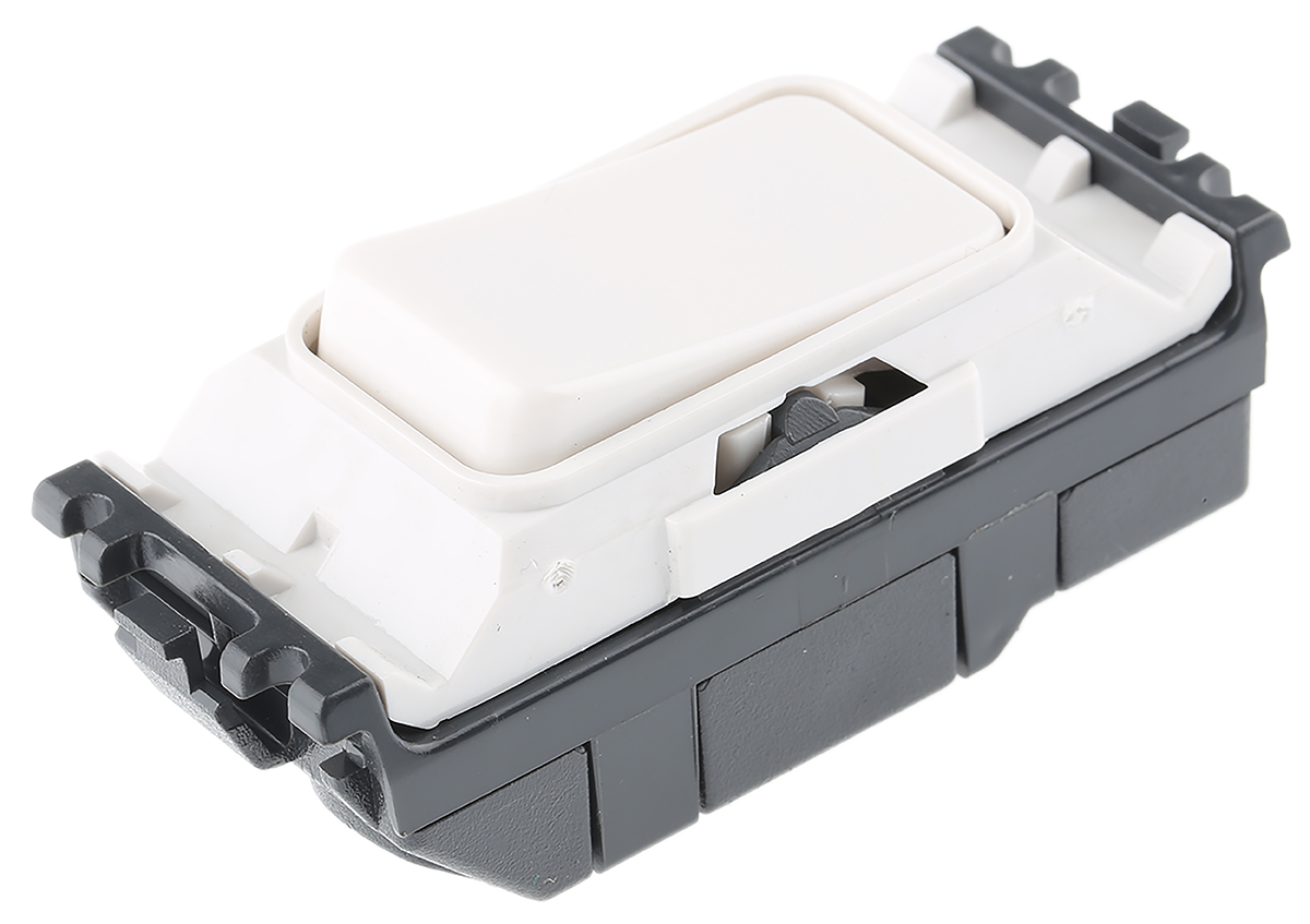 MK Electric 1 Way White Rocker Switch Grid Module 20A, Grid Plus Series
