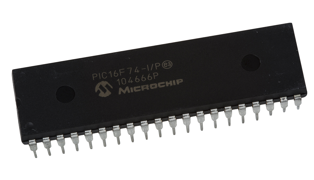 Microchip, 8 bit PIC, PIC16F74 Microcontroller, 20 MHz, 7kB FLASH, 40-Pin PDIP