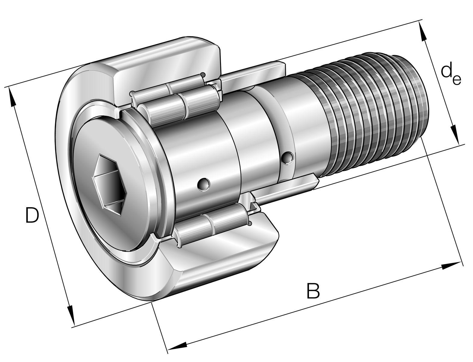 Stud Type Track Roller Track Roller NUKRE47-A, 47mm OD