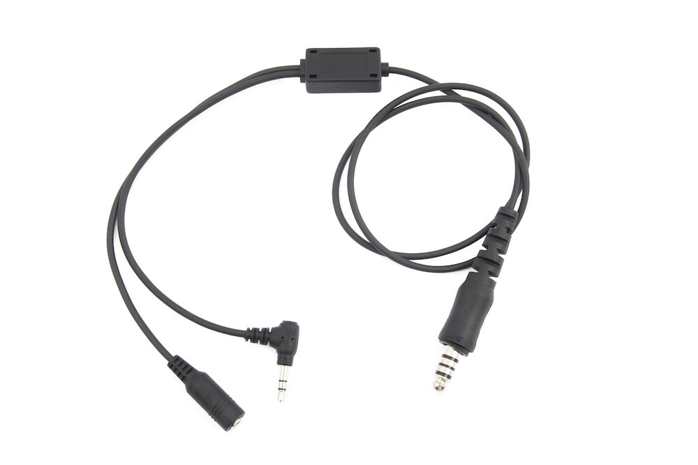 Sundstrom Straight 3.5 mm 3-Pole Male Connector Plug to Straight 3.5 mm 2-Pole Female Connector Socket Cable, 900mm