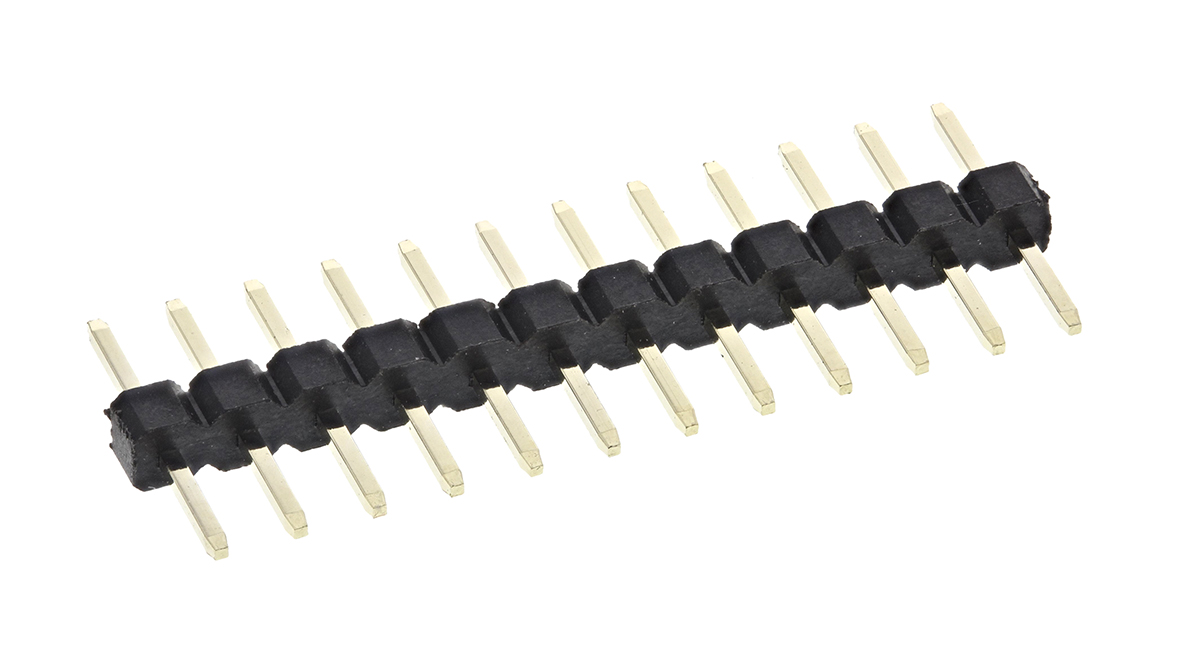 HARWIN M22 Series Straight Through Hole Pin Header, 12 Contact(s), 2 mm Pitch, 1 Row, Unshrouded