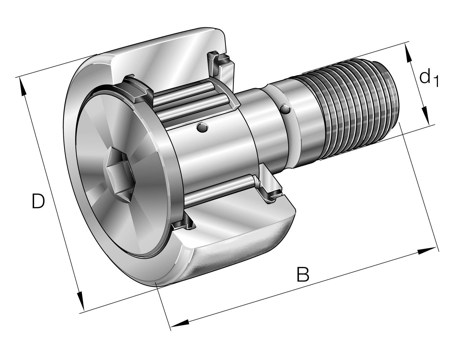 Stud Type Track Roller Track Roller KR40-PP-A-NMT, 40mm OD