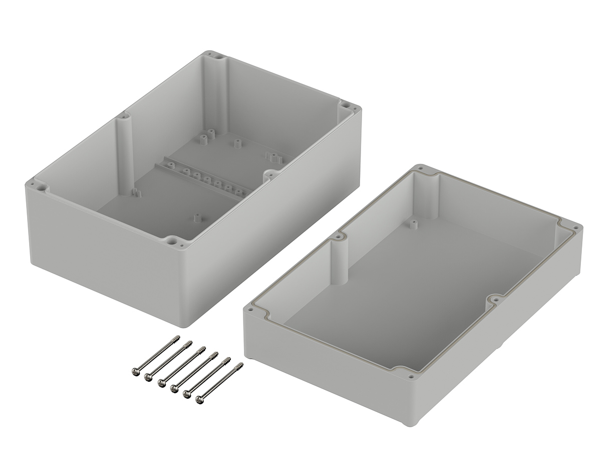 Bopla Euromas II Series Light Grey Polycarbonate Enclosure, IP65, Light Grey Lid, 250 x 160 x 122mm